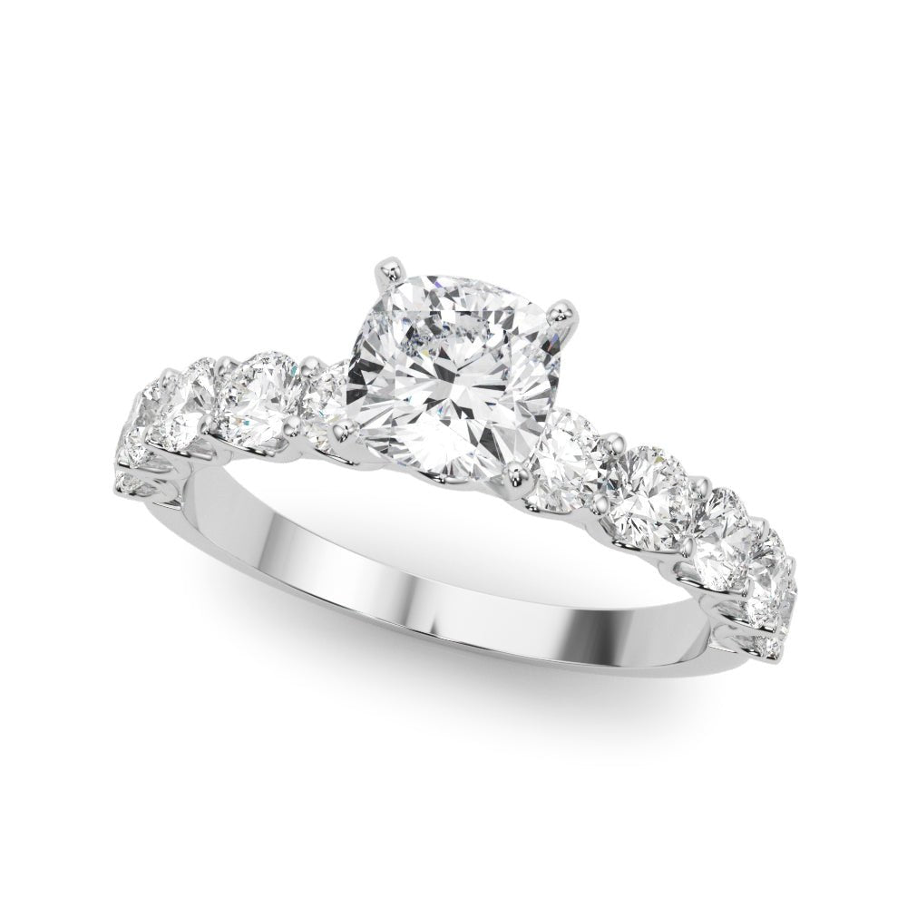 Cushion Center Large Pavé Engagement Ring - Diamonds By Rothschild