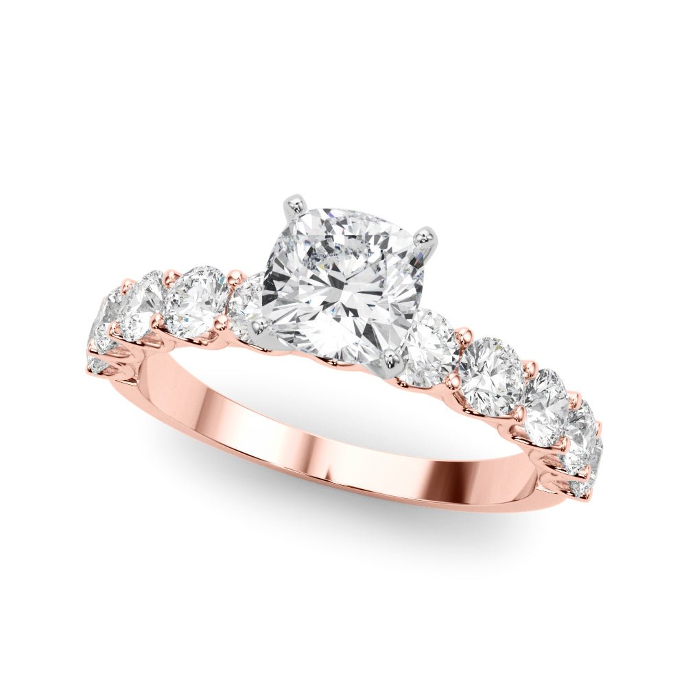 Cushion Center Large Pavé Engagement Ring - Diamonds By Rothschild