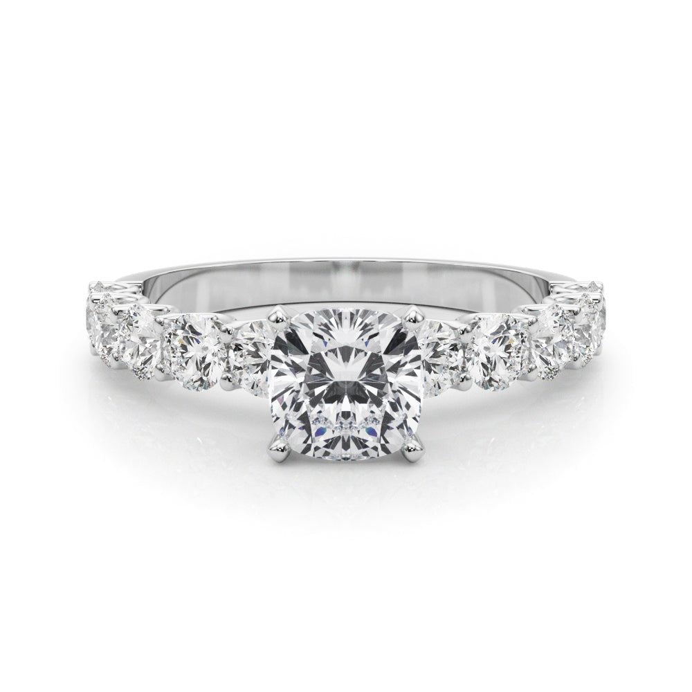 Cushion Center Large Pavé Engagement Ring - Diamonds By Rothschild