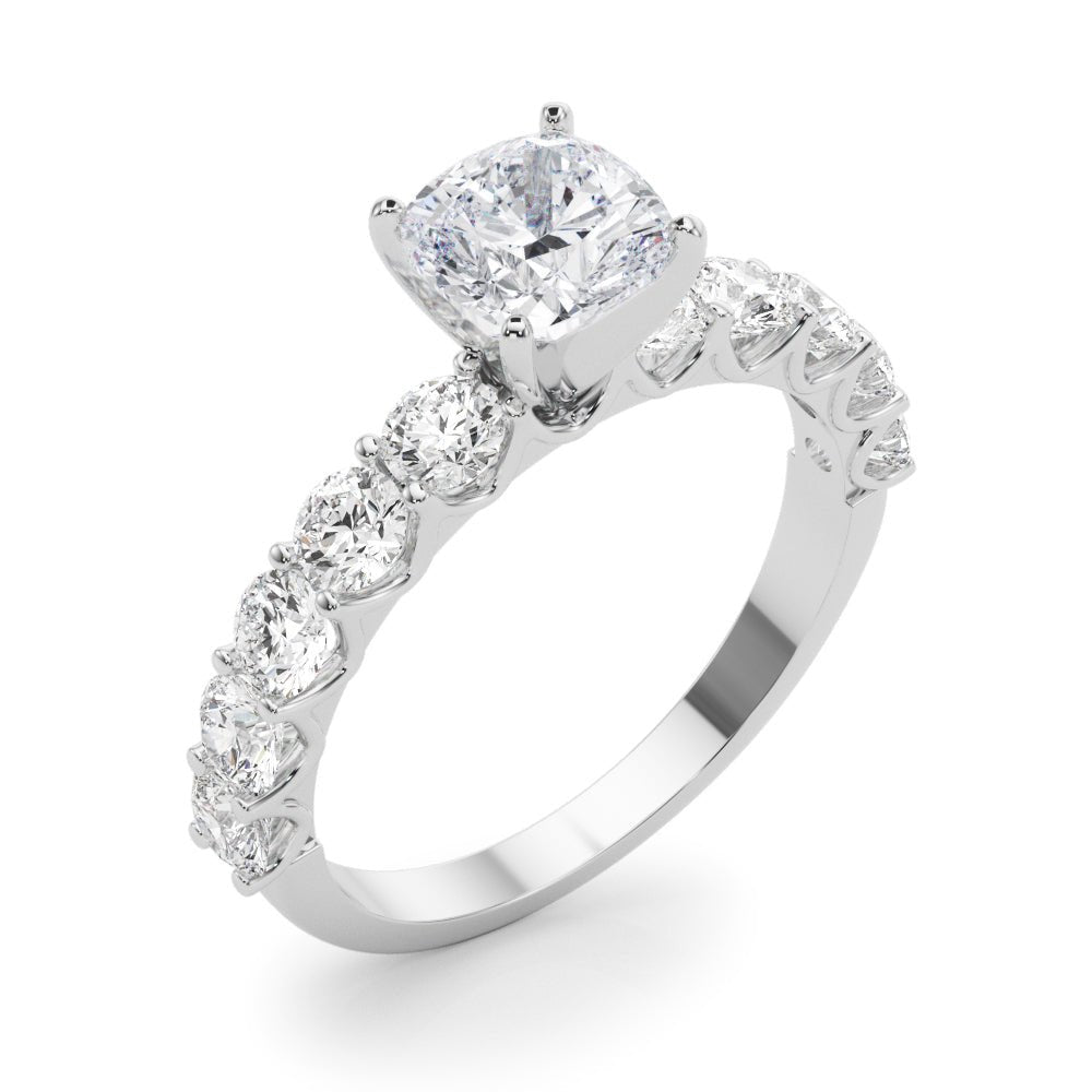 Cushion Center Large Pavé Engagement Ring - Diamonds By Rothschild