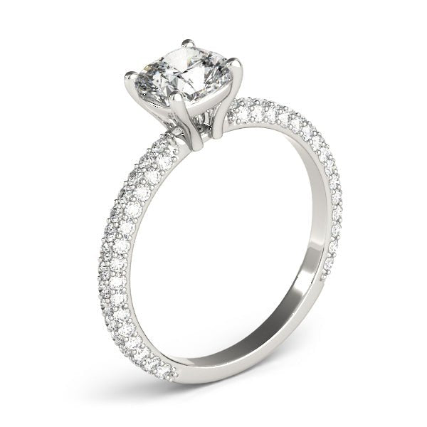 Cushion Center Pavé Engagement Ring - Diamonds By Rothschild