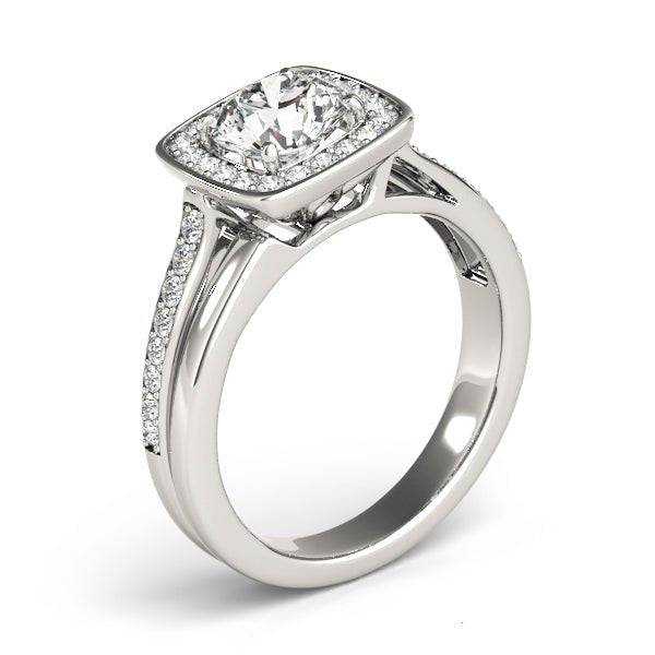 Cushion Halo Channel Pavé Engagement Ring - Diamonds By Rothschild