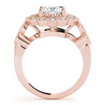 Cushion Studded Halo Side Stone Engagement Ring - Diamonds By Rothschild