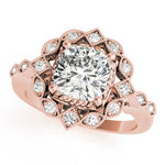 Cushion Studded Halo Side Stone Engagement Ring - Diamonds By Rothschild