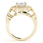 Cushion Studded Halo Side Stone Engagement Ring - Diamonds By Rothschild