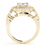 Cushion Studded Halo Side Stone Engagement Ring - Diamonds By Rothschild