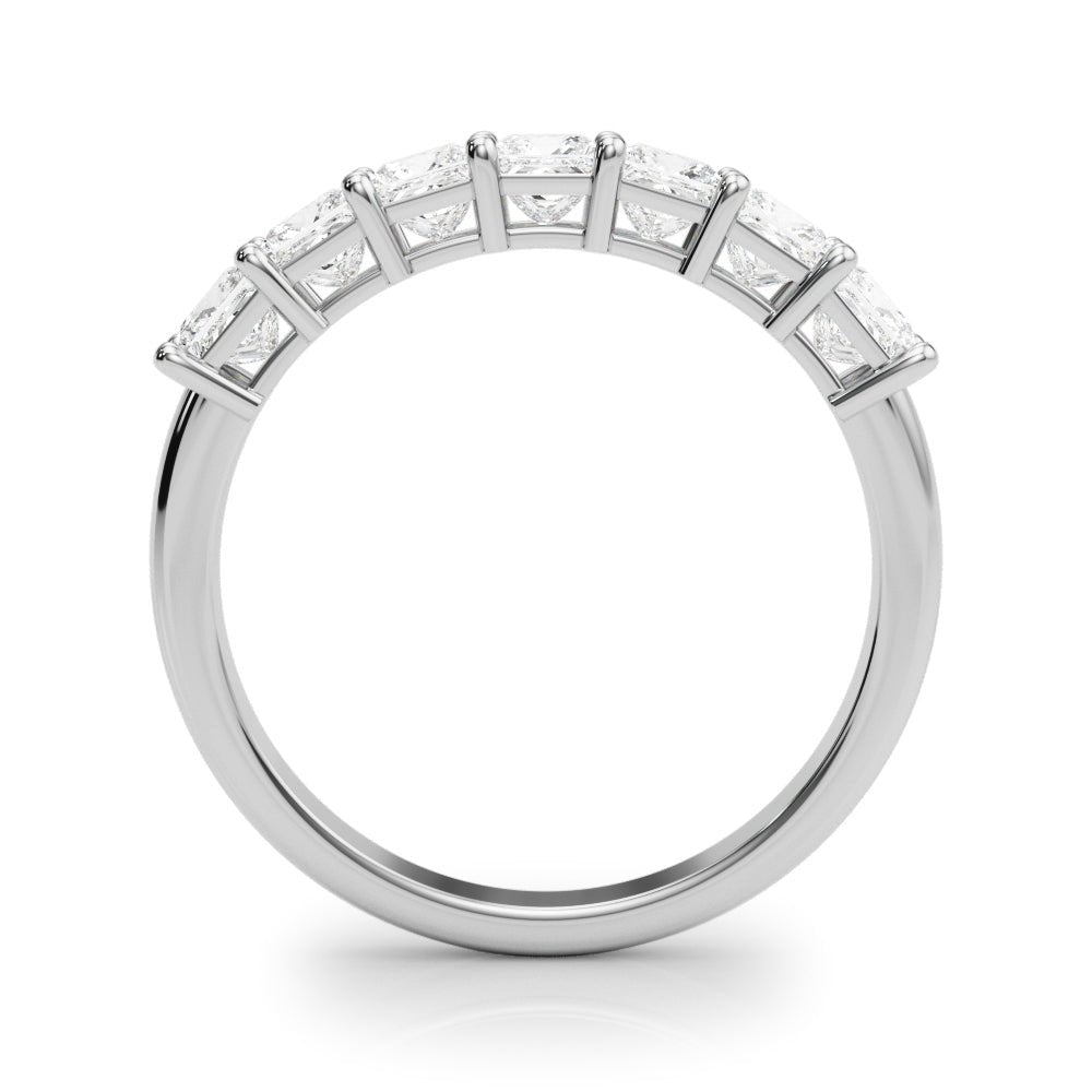 Dazzling 7 Stone Shared Prong Princess Diamond Wedding Band - Diamonds By Rothschild