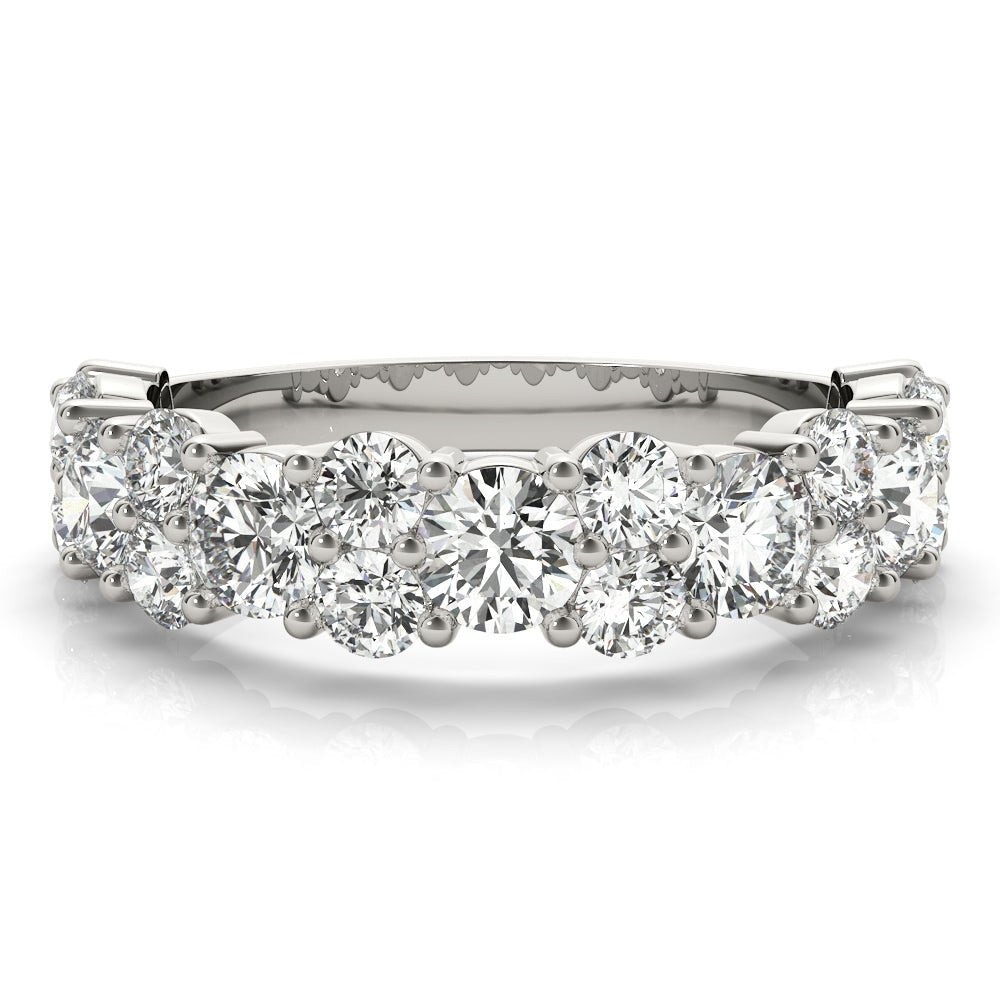 Dazzling & Bold Large Round Diamond Pavé Wedding Band - Diamonds By Rothschild