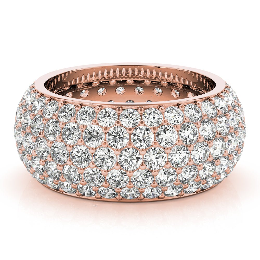 Dazzling & Shimmering 5 Row Prong Set Diamond Pavé Wedding Band - Diamonds By Rothschild