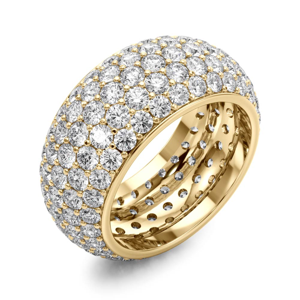 Dazzling & Shimmering 5 Row Prong Set Diamond Pavé Wedding Band - Diamonds By Rothschild