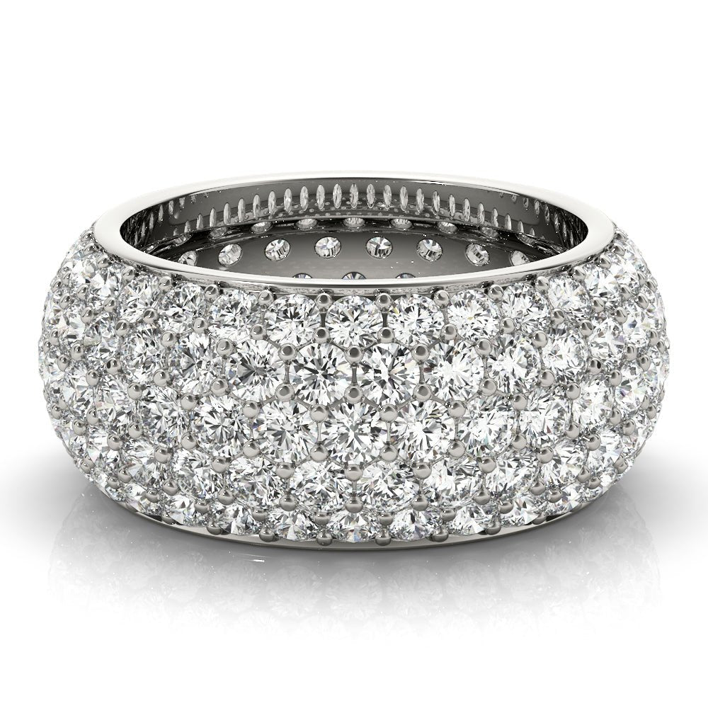 Dazzling & Shimmering 5 Row Prong Set Diamond Pavé Wedding Band - Diamonds By Rothschild