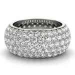 Dazzling & Shimmering 5 Row Prong Set Diamond Pavé Wedding Band - Diamonds By Rothschild
