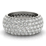 Dazzling & Shimmering 5 Row Prong Set Diamond Pavé Wedding Band - Diamonds By Rothschild