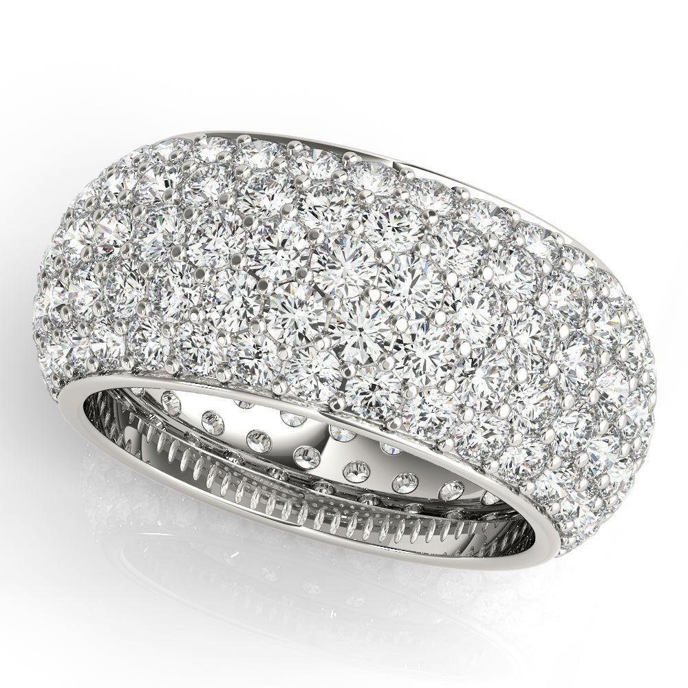 Dazzling & Shimmering 5 Row Prong Set Diamond Pavé Wedding Band - Diamonds By Rothschild