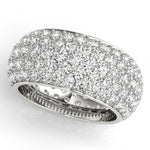 Dazzling & Shimmering 5 Row Prong Set Diamond Pavé Wedding Band - Diamonds By Rothschild