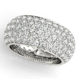 Dazzling & Shimmering 5 Row Prong Set Diamond Pavé Wedding Band - Diamonds By Rothschild