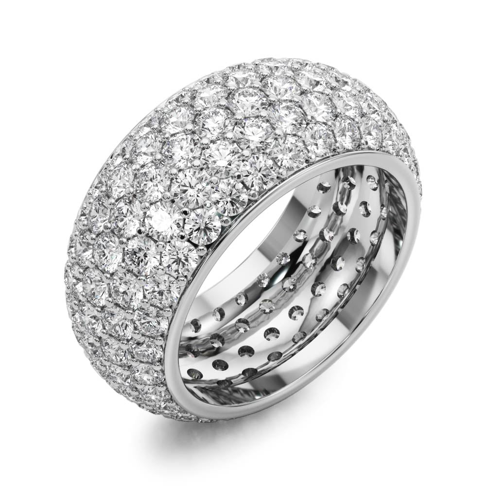 Dazzling & Shimmering 5 Row Prong Set Diamond Pavé Wedding Band - Diamonds By Rothschild
