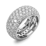 Dazzling & Shimmering 5 Row Prong Set Diamond Pavé Wedding Band - Diamonds By Rothschild