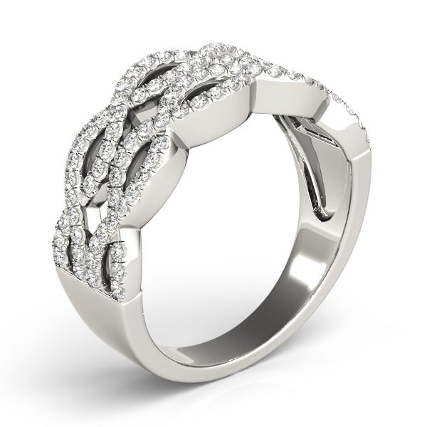 Dazzling Two Row Round Diamond Pavé Infinity Wedding Band - Diamonds By Rothschild