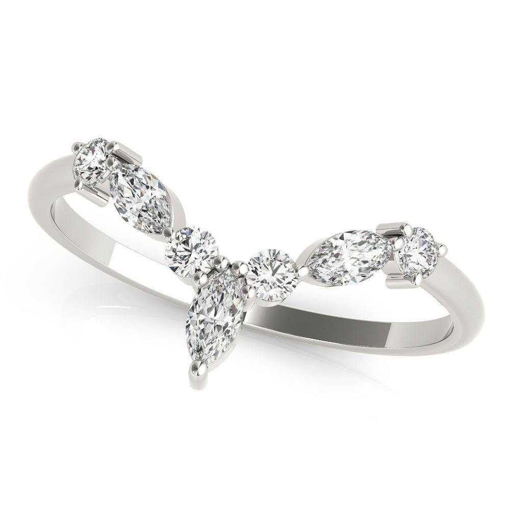 Dazzling, Unique Marquise & Round Diamond Wrap Wedding Ring - Diamonds By Rothschild