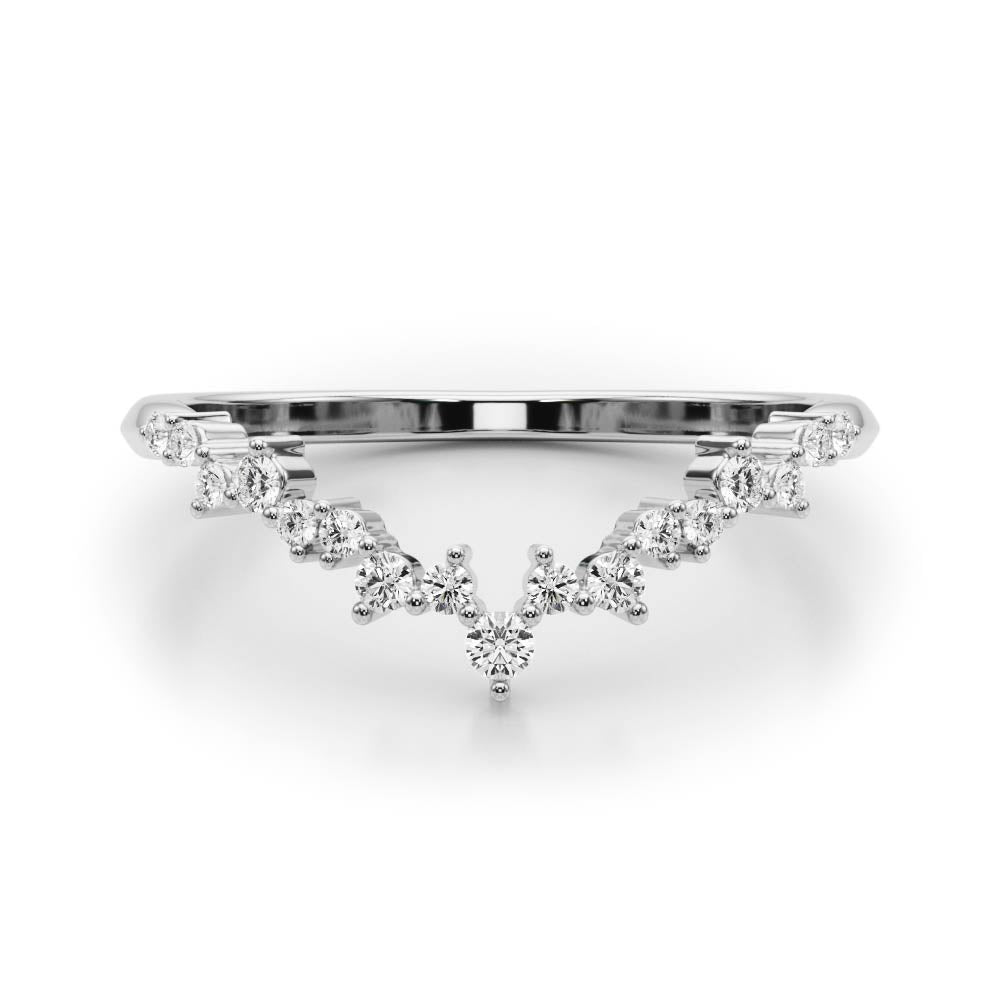 Delicate Diamond Uniquely Shaped Pavé Wedding Band - Diamonds By Rothschild