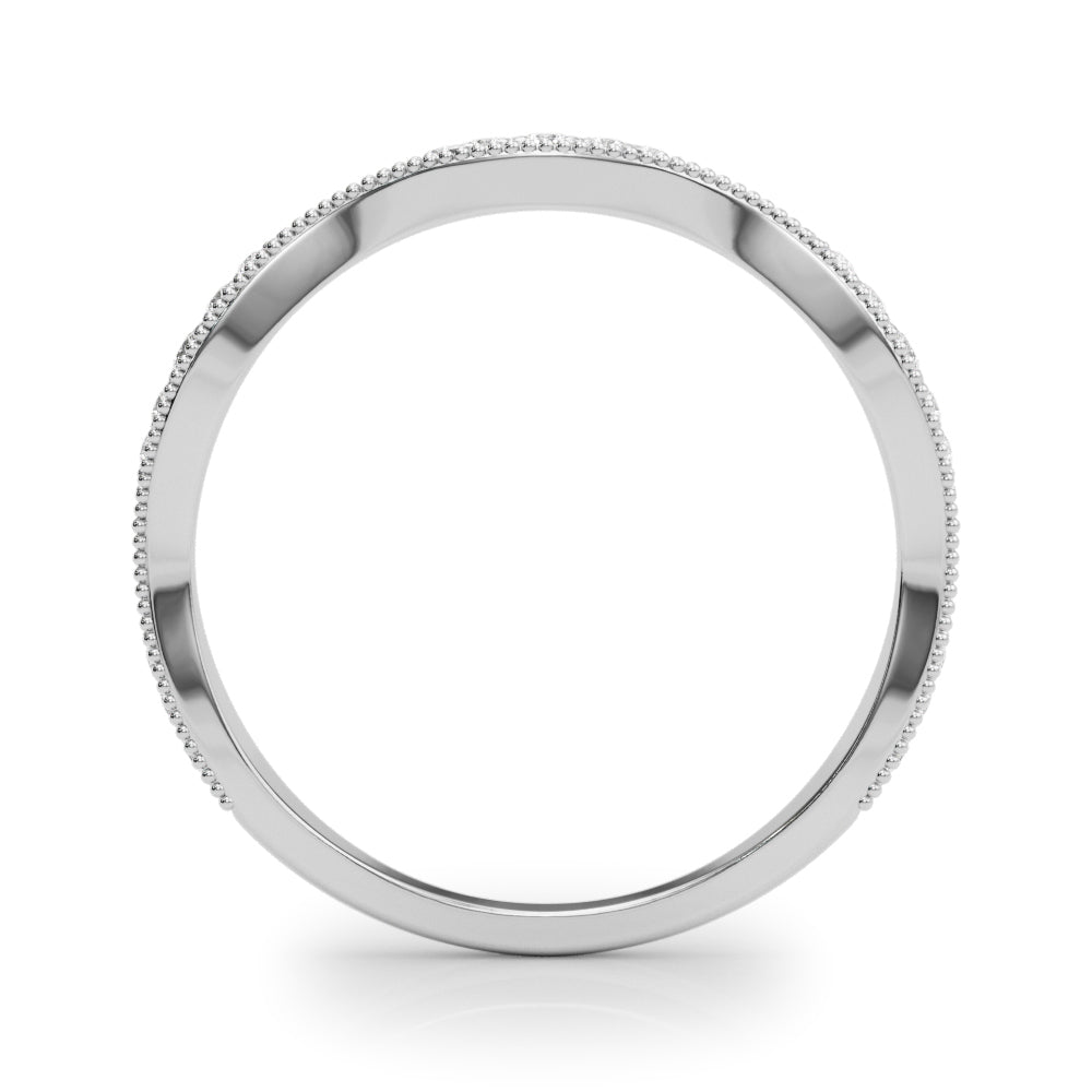 Delicate Stackable Diamond Milgrain Pavé Wedding Band - Diamonds By Rothschild