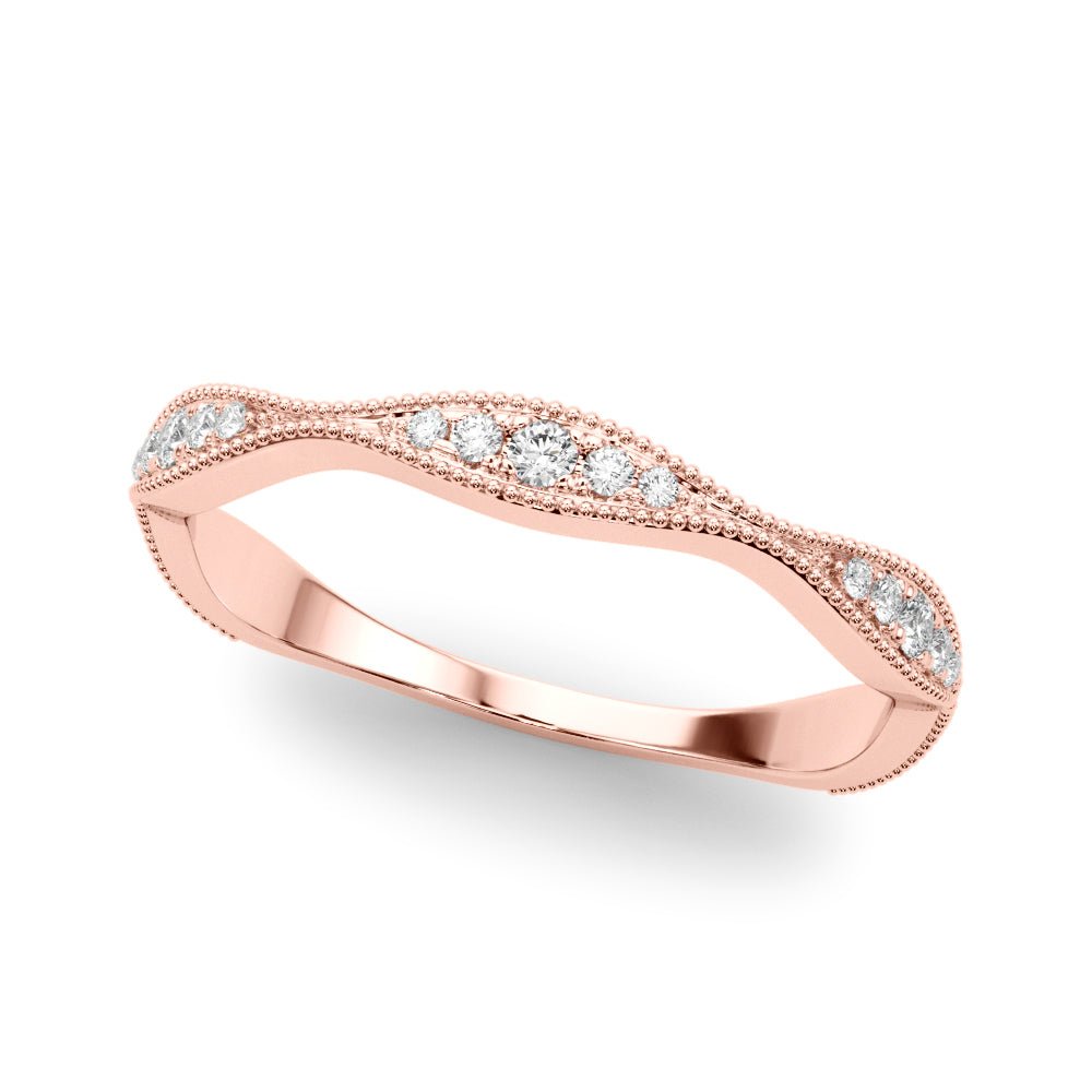 Delicate Stackable Diamond Milgrain Pavé Wedding Band - Diamonds By Rothschild