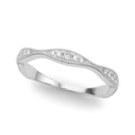 Delicate Stackable Diamond Milgrain Pavé Wedding Band - Diamonds By Rothschild