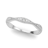 Delicate Stackable Diamond Milgrain Pavé Wedding Band - Diamonds By Rothschild