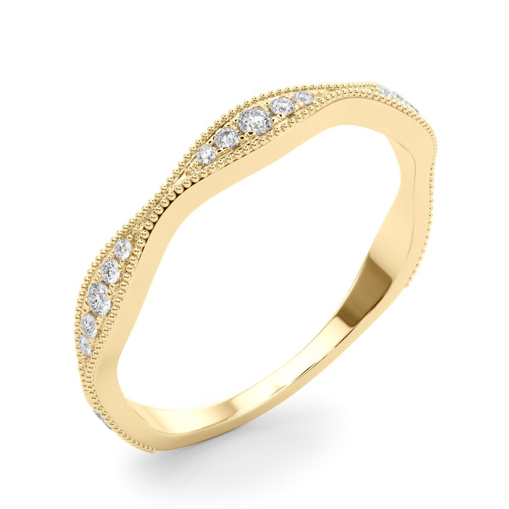 Delicate Stackable Diamond Milgrain Pavé Wedding Band - Diamonds By Rothschild