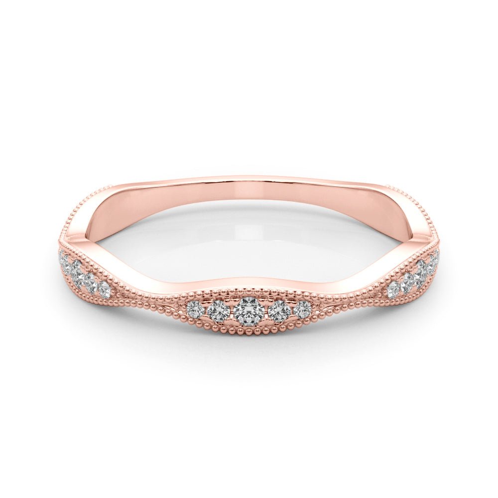 Delicate Stackable Diamond Milgrain Pavé Wedding Band - Diamonds By Rothschild
