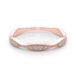 Delicate Stackable Diamond Milgrain Pavé Wedding Band - Diamonds By Rothschild