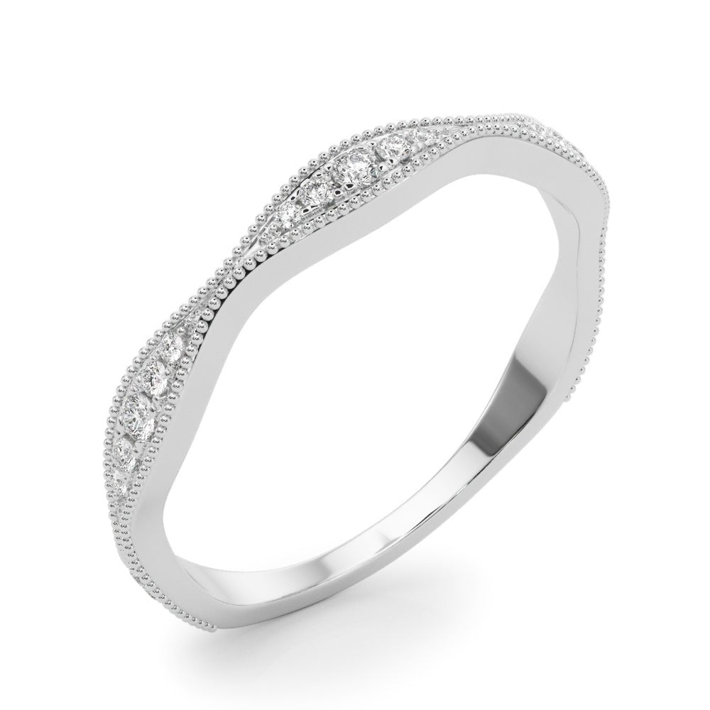Delicate Stackable Diamond Milgrain Pavé Wedding Band - Diamonds By Rothschild