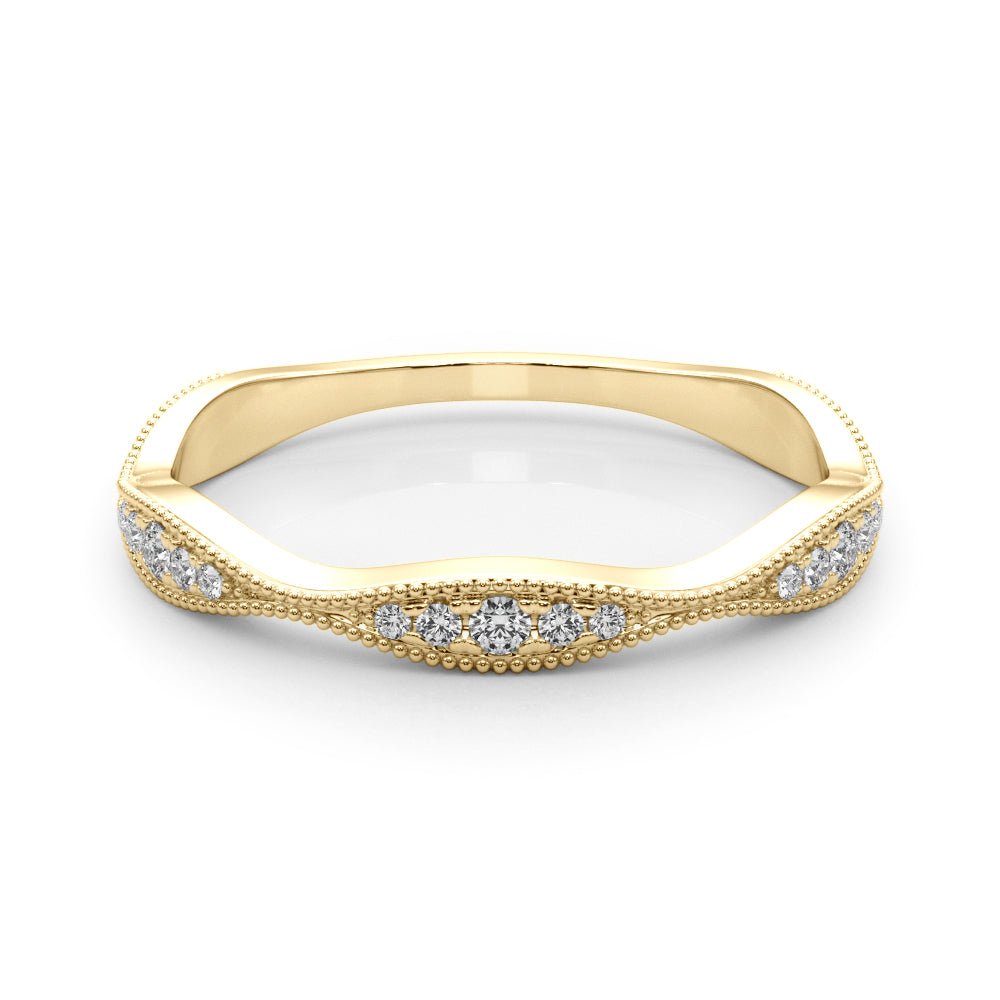 Delicate Stackable Diamond Milgrain Pavé Wedding Band - Diamonds By Rothschild