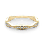 Delicate Stackable Diamond Milgrain Pavé Wedding Band - Diamonds By Rothschild