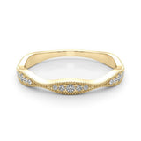 Delicate Stackable Diamond Milgrain Pavé Wedding Band - Diamonds By Rothschild