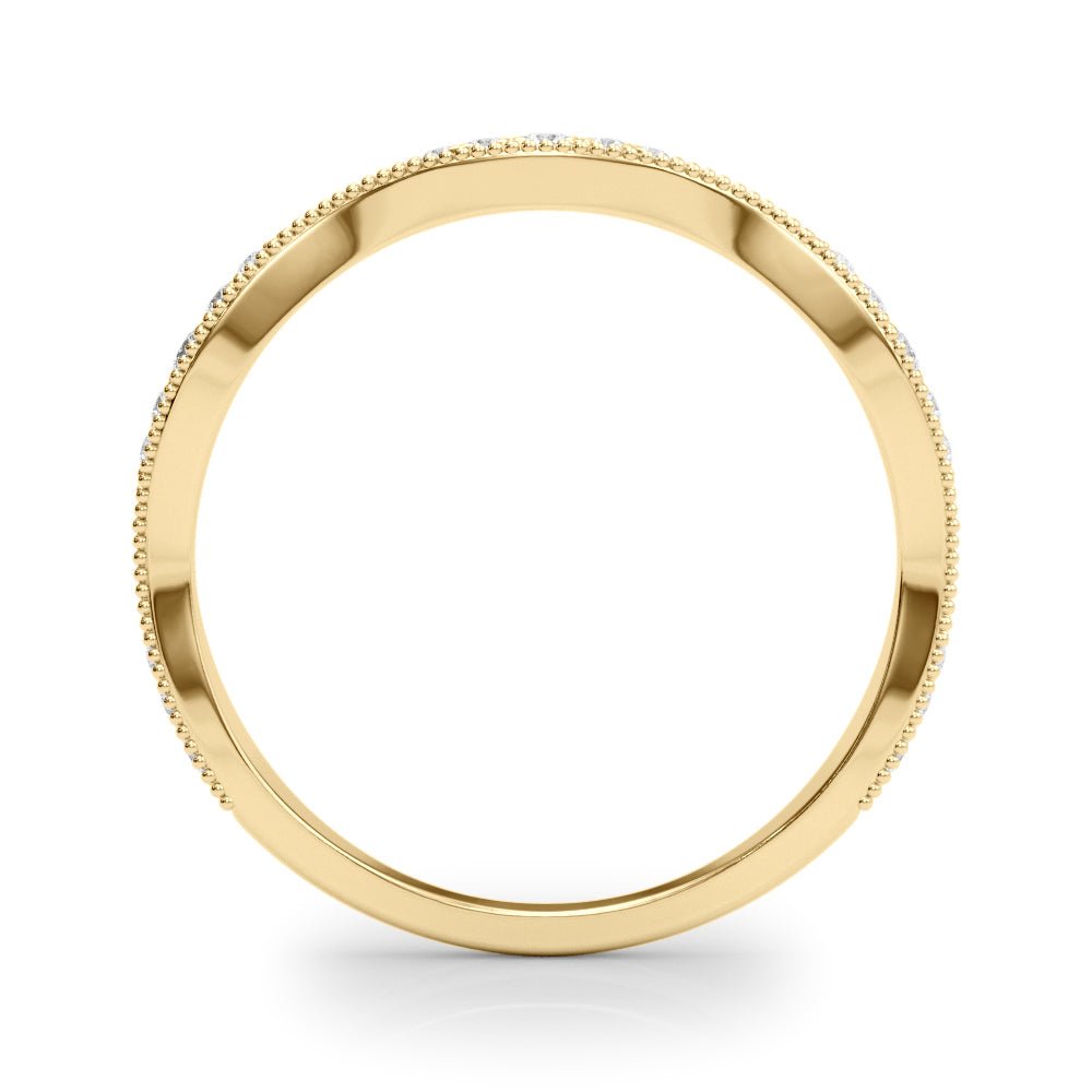 Delicate Stackable Diamond Milgrain Pavé Wedding Band - Diamonds By Rothschild