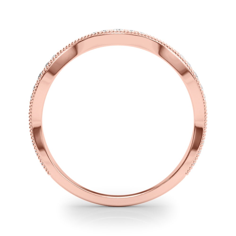 Delicate Stackable Diamond Milgrain Pavé Wedding Band - Diamonds By Rothschild