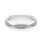 Delicate Stackable Diamond Milgrain Pavé Wedding Band - Diamonds By Rothschild