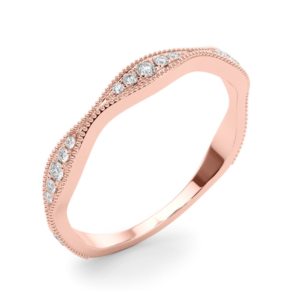 Delicate Stackable Diamond Milgrain Pavé Wedding Band - Diamonds By Rothschild