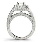 Diamond Encrusted Emerald Halo Engagement Ring - Diamonds By Rothschild