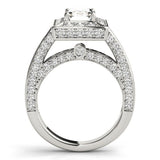 Diamond Encrusted Emerald Halo Engagement Ring - Diamonds By Rothschild