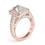 Diamond Encrusted Emerald Halo Engagement Ring - Diamonds By Rothschild