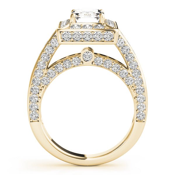 Diamond Encrusted Emerald Halo Engagement Ring - Diamonds By Rothschild