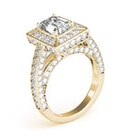 Diamond Encrusted Emerald Halo Engagement Ring - Diamonds By Rothschild