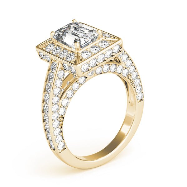 Diamond Encrusted Emerald Halo Engagement Ring - Diamonds By Rothschild
