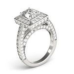 Diamond Encrusted Emerald Halo Engagement Ring - Diamonds By Rothschild