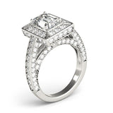 Diamond Encrusted Emerald Halo Engagement Ring - Diamonds By Rothschild