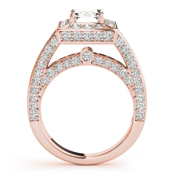 Diamond Encrusted Emerald Halo Engagement Ring - Diamonds By Rothschild