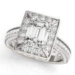 Diamond Encrusted Emerald Halo Engagement Ring - Diamonds By Rothschild